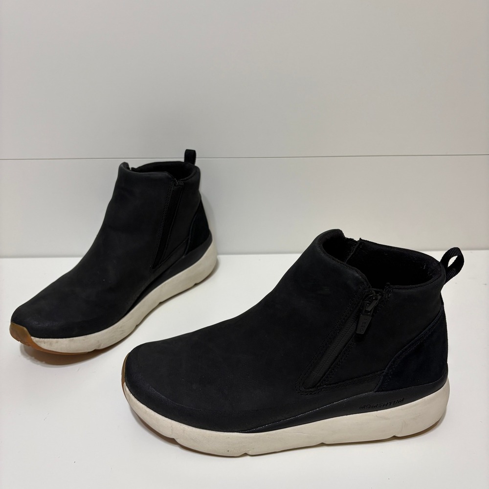 ABEO MXV Shift Zip Womens Nubuck Ankle Sneaker Boots Sz 9.5 Black Orthotic Shoes